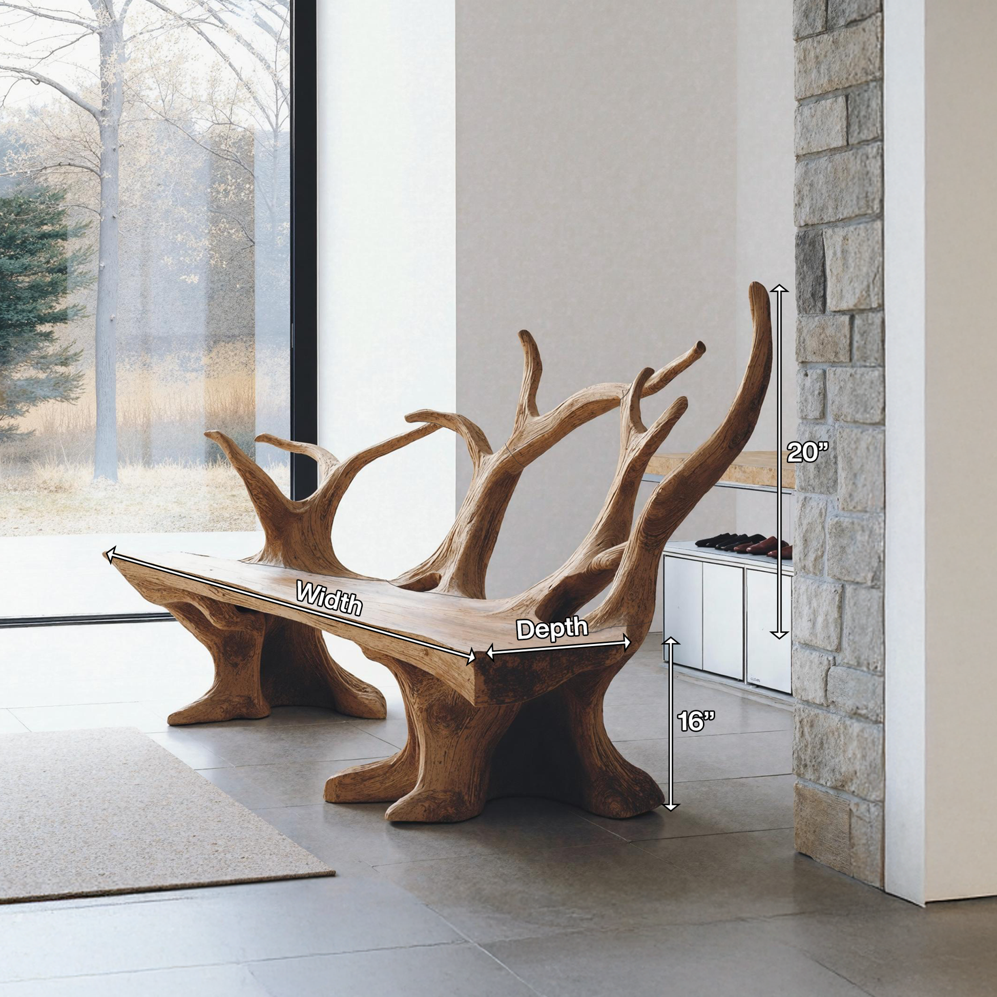 Handcrafted Branch Bench For Living Room Statement Pieces Lynnsnail