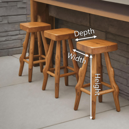 Rustic Handcrafted Bar Stools For Kitchen Or Patio Bar