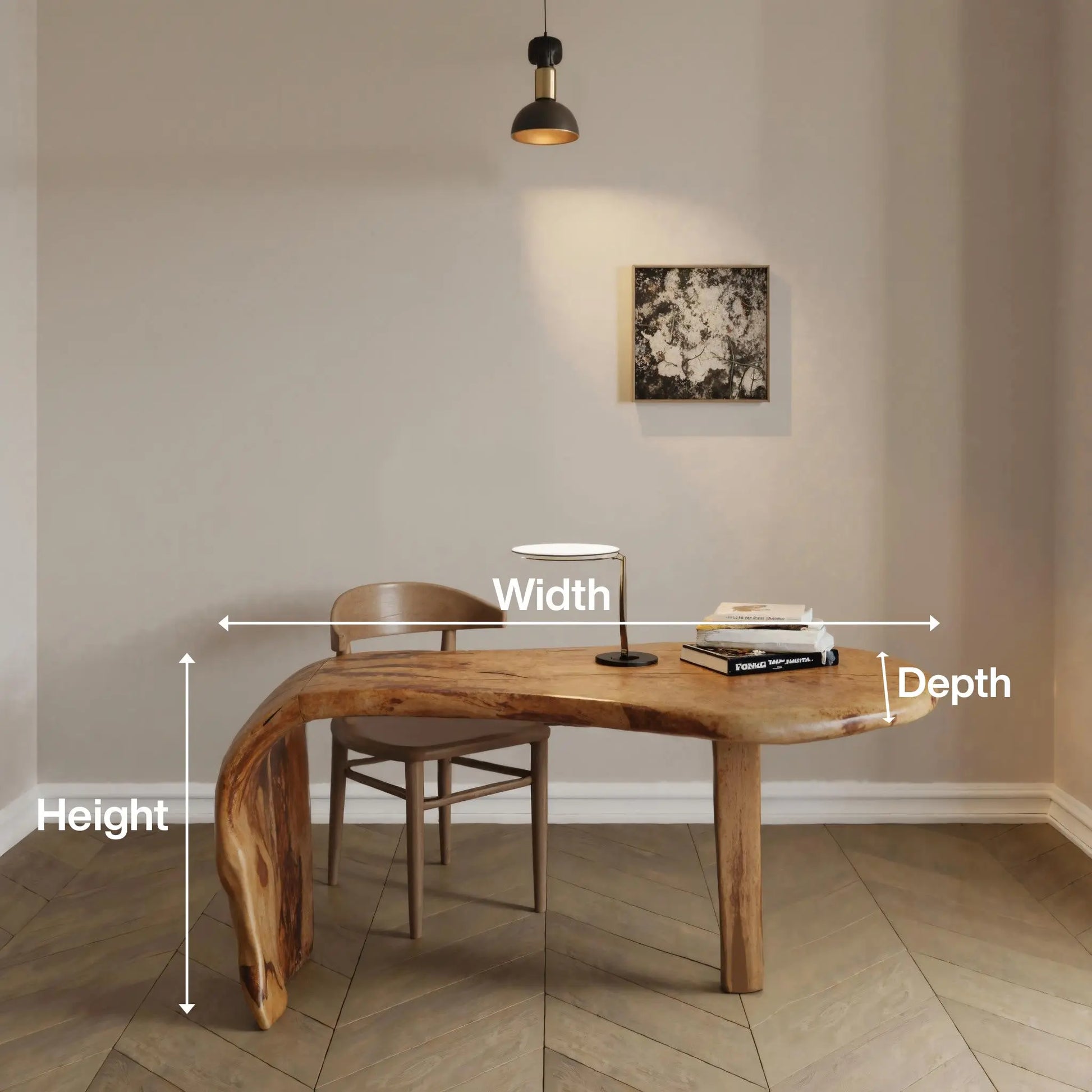 Live Edge Desk With Organic Curved Design For Home Office And Workspace Lynnsnail