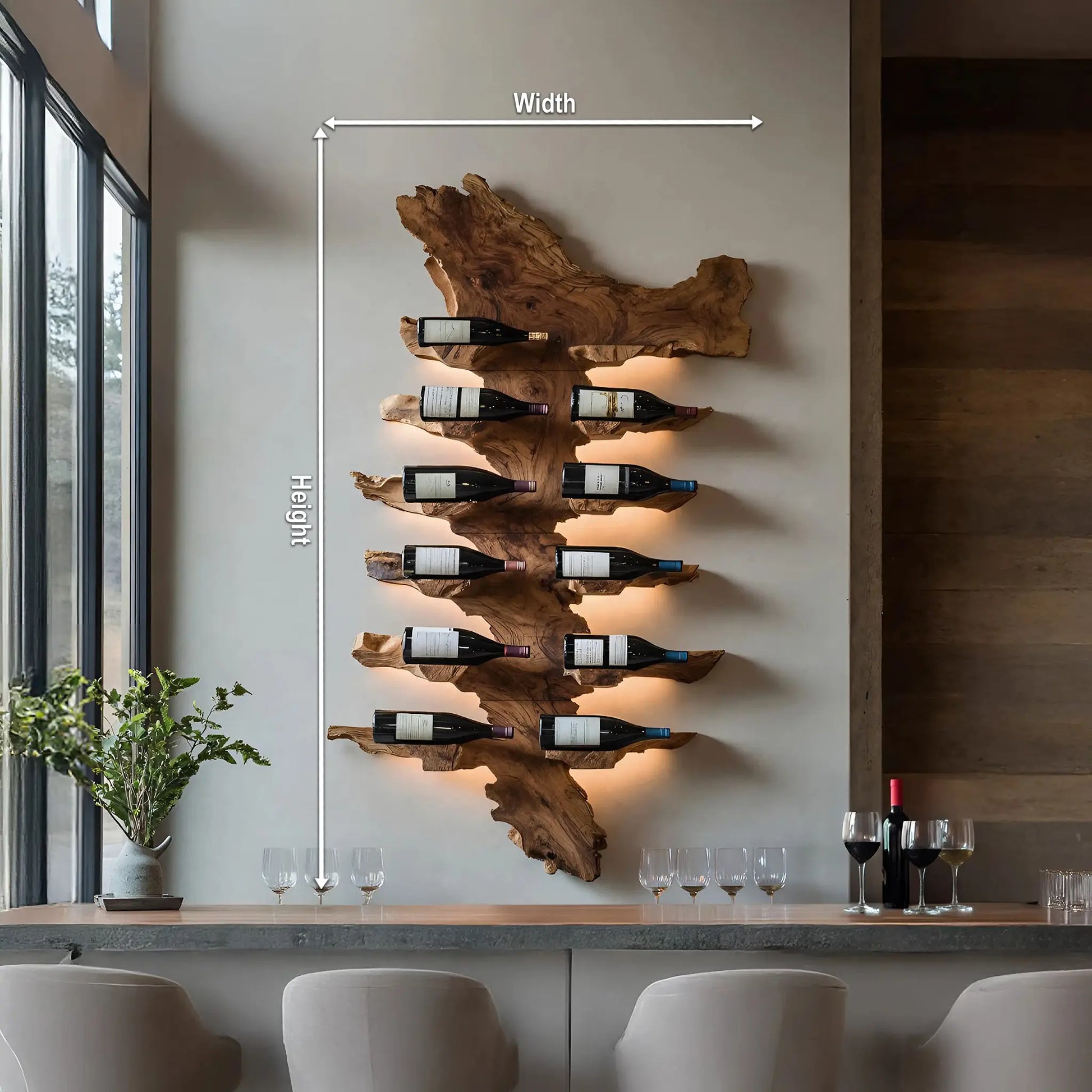 Handcrafted Live Edge Wine Holder For Luxury Furniture Decor Lynnsnail