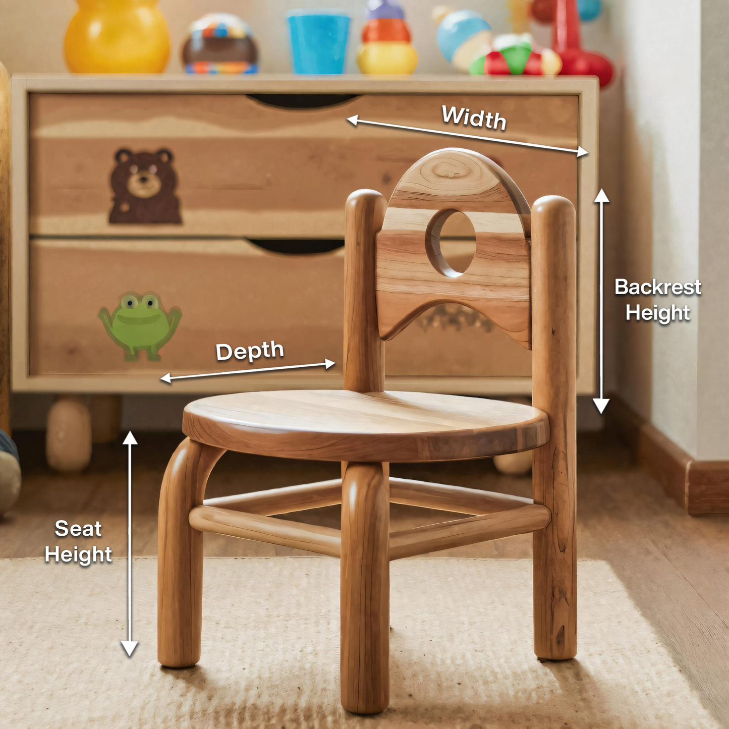 Montessori Toddler Chair With Round Backrest For Playroom Preschool And Nursery Lynnsnail