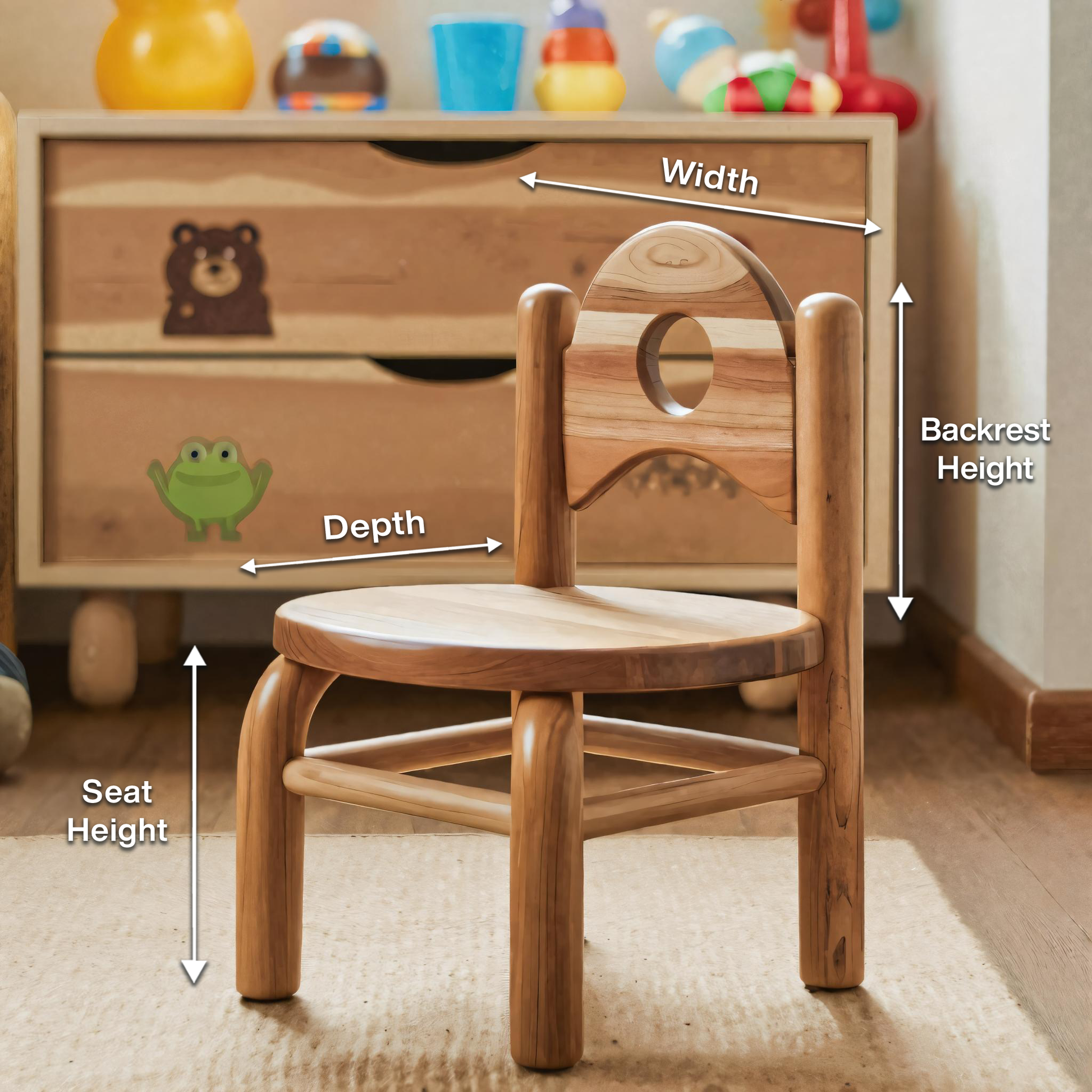 Montessori Toddler Chair With Round Backrest For Playroom Preschool And Nursery Lynnsnail