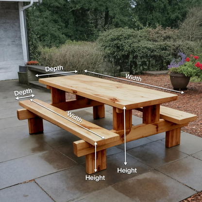 Minimalist Outdoor Picnic Table With Benches For Garden Or Cabin Lynnsnail