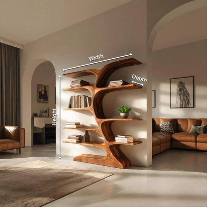 Organic Curved Bookshelf For Open Space Lynnsnail
