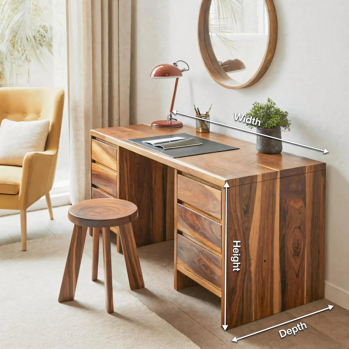 Modern Desk With Drawers Minimalist Office Table For Home Study And Workspace Lynnsnail
