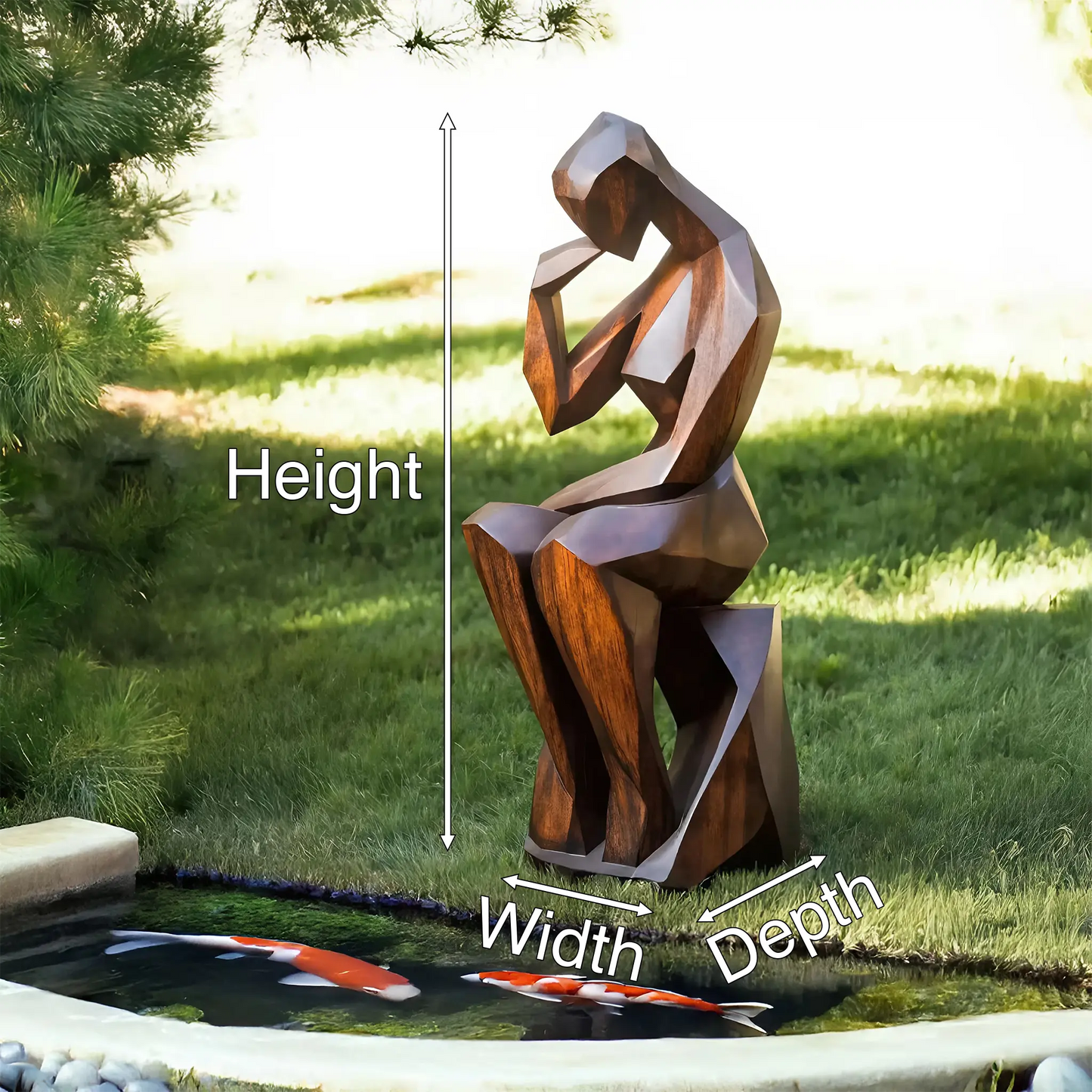Farmhouse Wooden Sculpture For Garden Rustic Wall Decor Lynnsnail