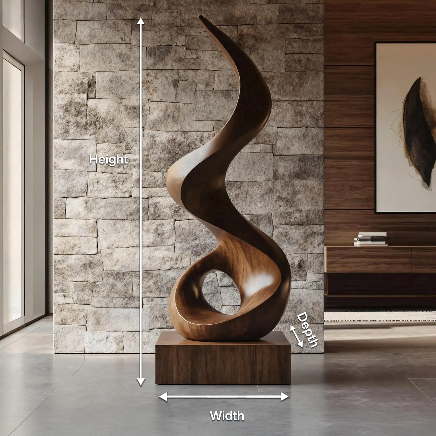 Mid Century Abstract Wooden Sculpture For Outdoor Garden Lynnsnail