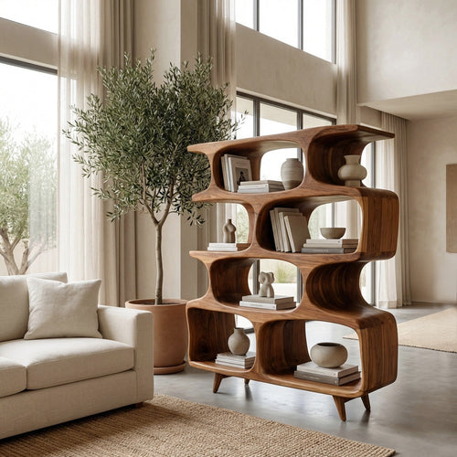 Modern Open Wooden Bookshelf For Beach House Lynnsnail
