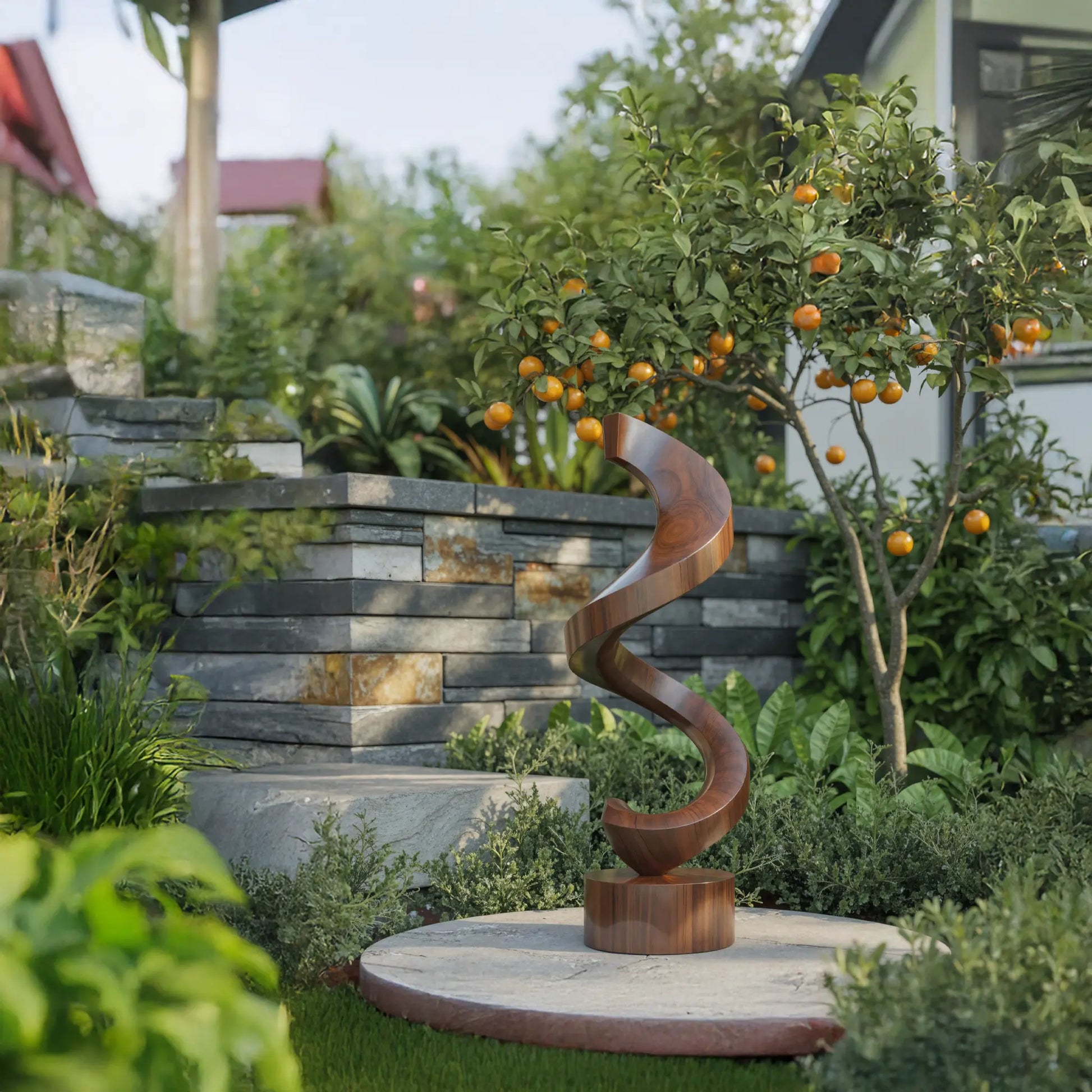 Handcrafted Wooden Sculpture For Garden Art Decor Lynnsnail