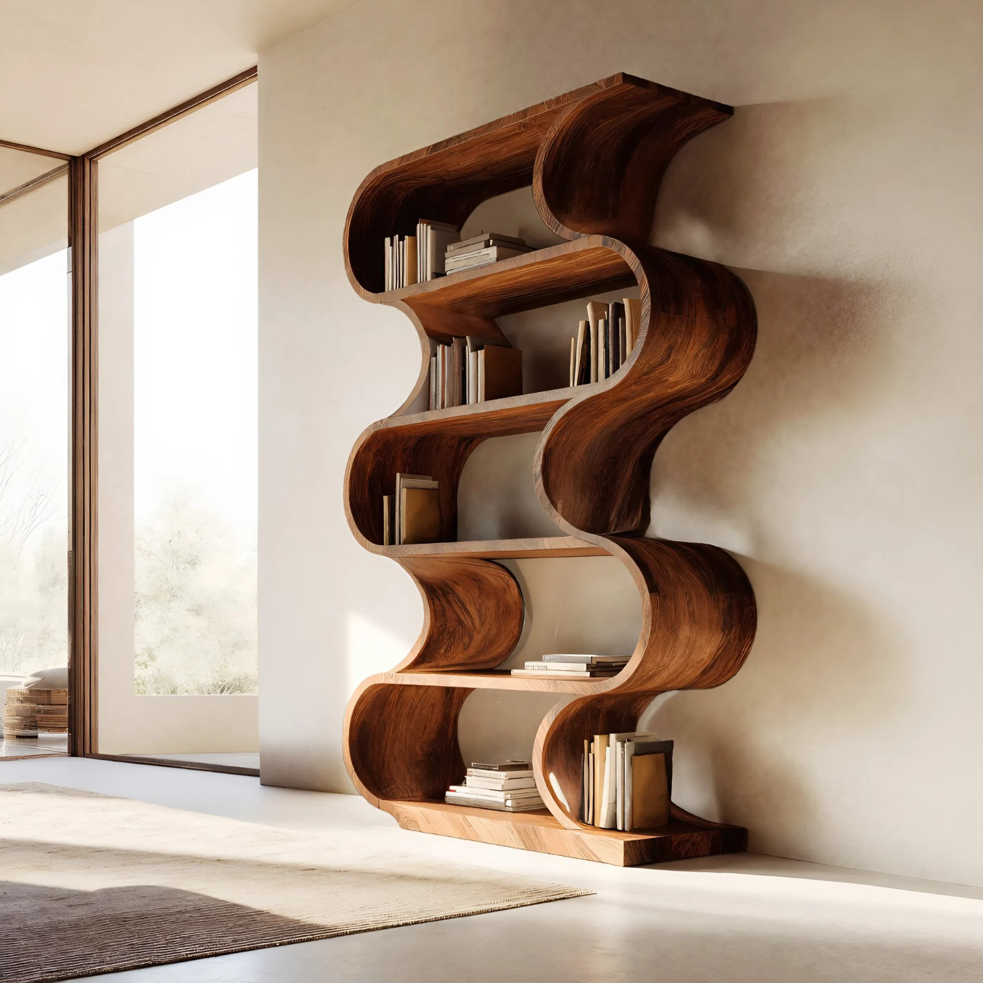 Minimal Wall Bookcase For Living Room Or Entryway Lynnsnail