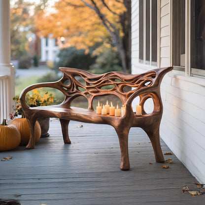 Mid Century Solid Wood Halloween Bench For Outdoor Design Lynnsnail