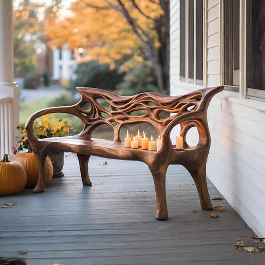 Mid Century Solid Wood Halloween Bench For Outdoor Design Lynnsnail