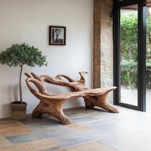 Farmhouse Branch Bench For Comfortable Living Room Seating Lynnsnail