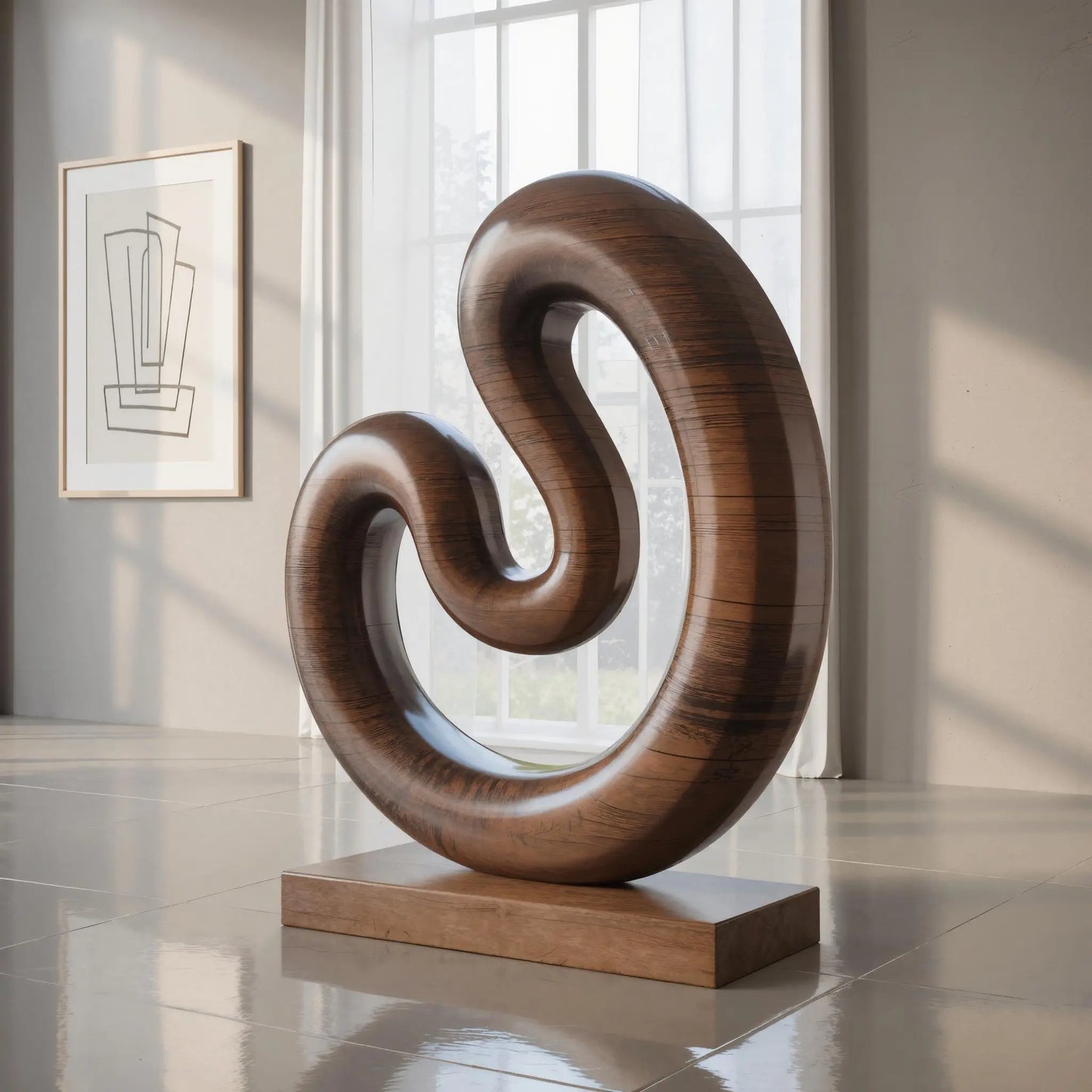 Farmhouse Large Twisted Spiral Floor Art For Contemporary Interiors Lynnsnail