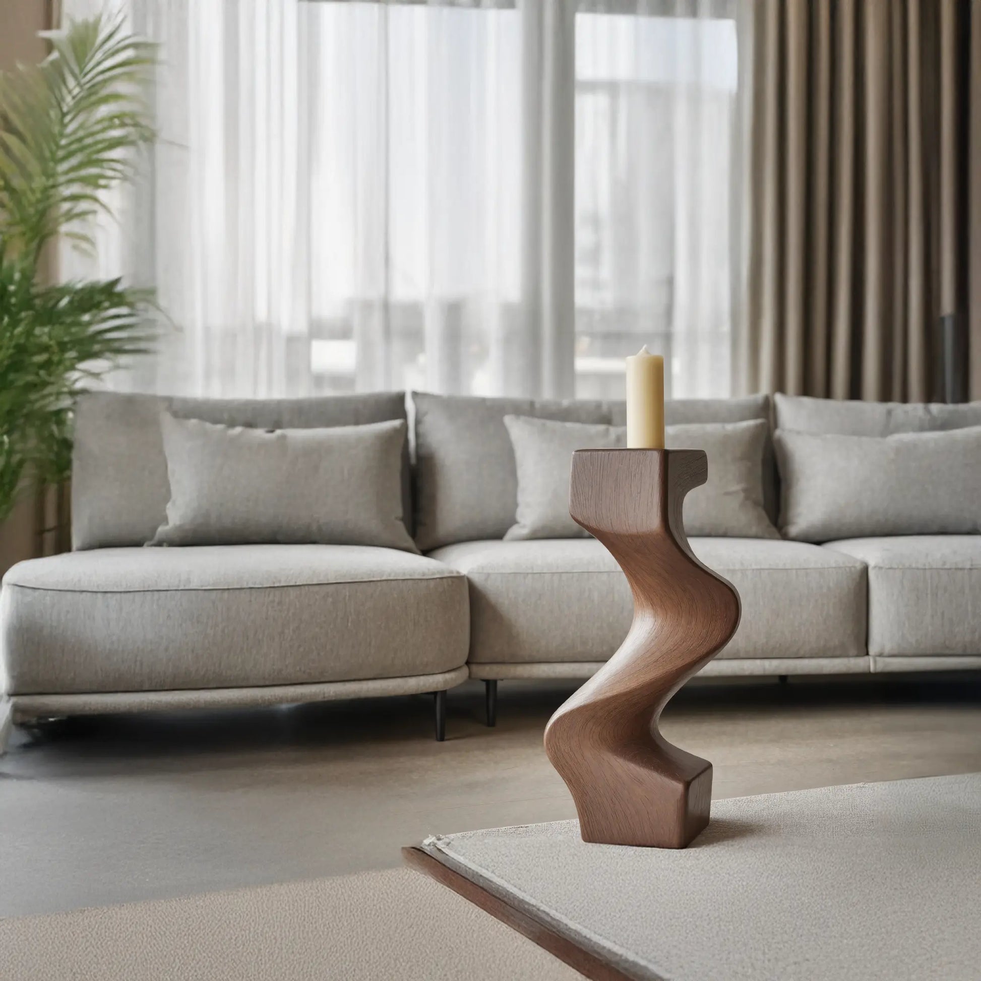 Mid Century Wooden Abstract Sculpture For Furniture Decor Lynnsnail