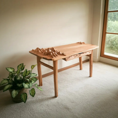 Mountain Carving Desk With 3D Detail For Studio Office And Reading Corner Lynnsnail