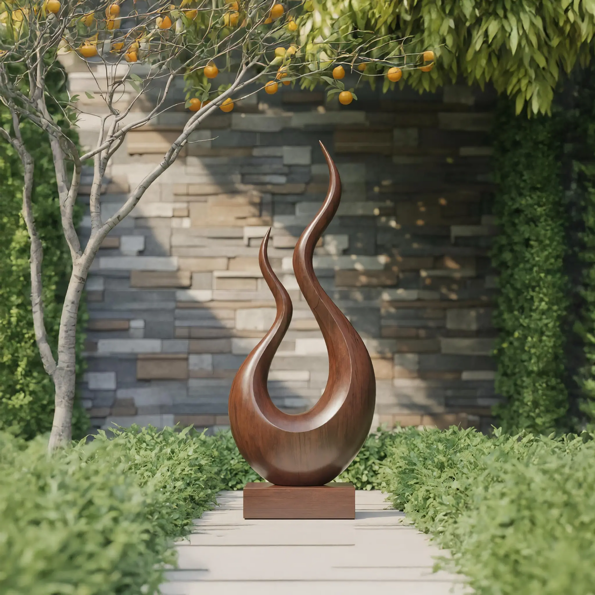 Mid Century Wooden Sculpture For Garden Decorative Panel Lynnsnail