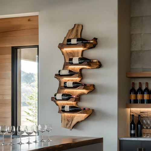 Farmhouse Live Edge Wine Holder For Entryway Furniture Decor Lynnsnail