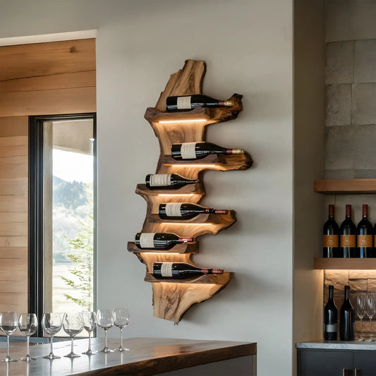Farmhouse Live Edge Wine Holder For Entryway Furniture Decor Lynnsnail