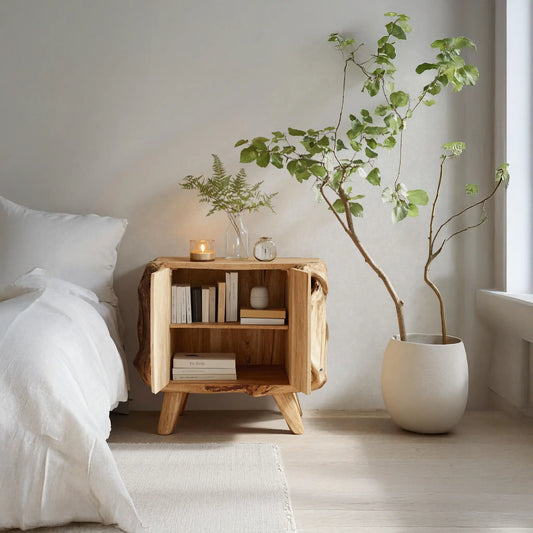 Farmhouse Live Edge Nightstand For Natural Bedroom Vibe Lynnsnail
