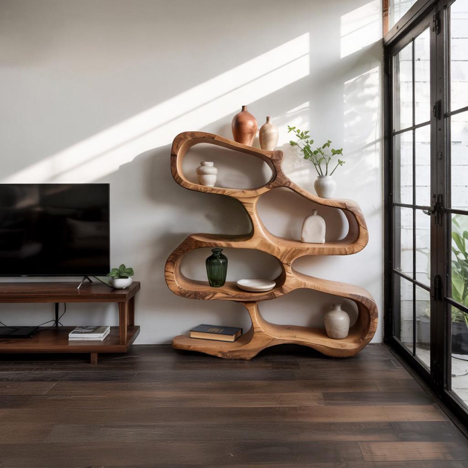 Sculptural Bookshelf For Living Room Or Office Lynnsnail