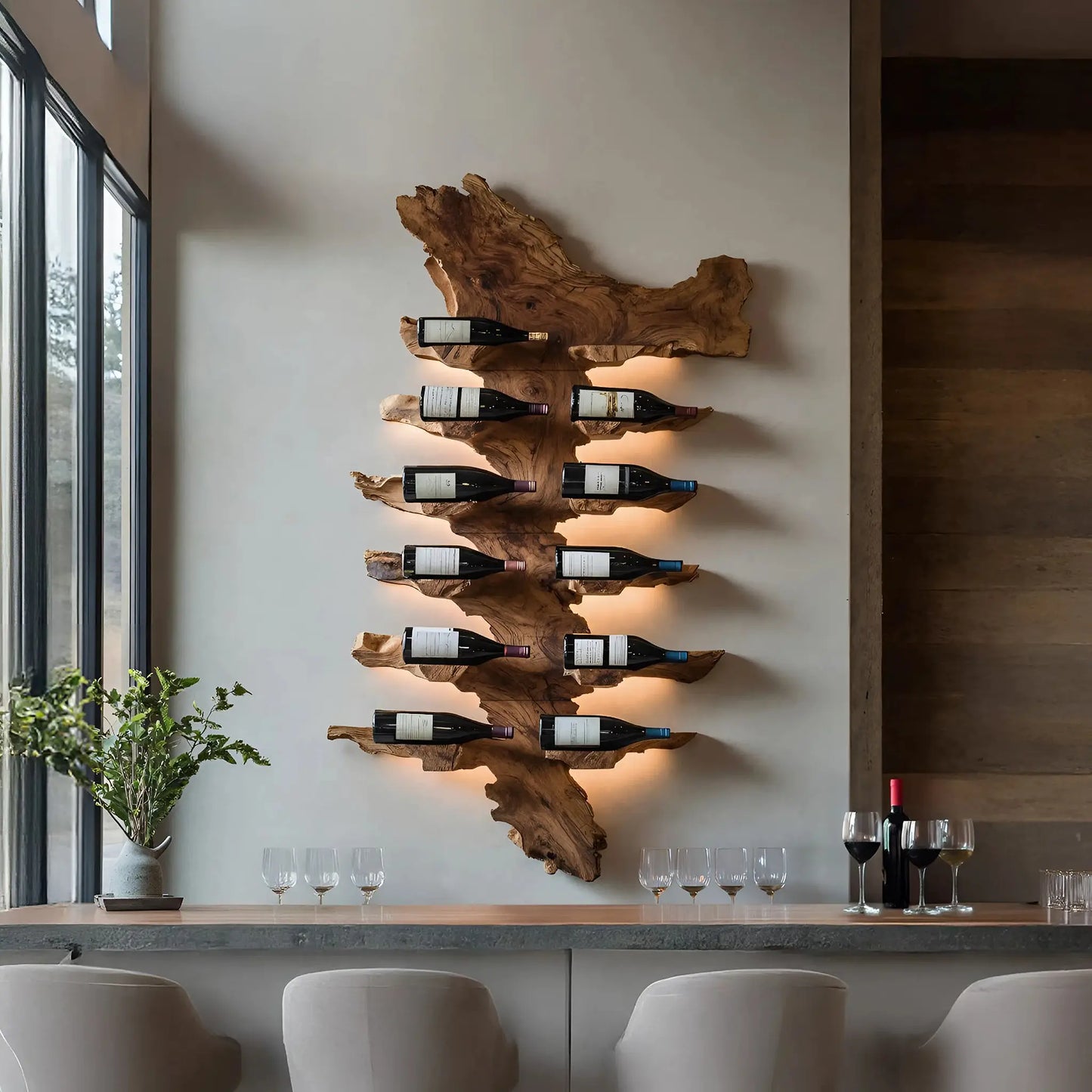 Handcrafted Live Edge Wine Holder For Luxury Furniture Decor Lynnsnail