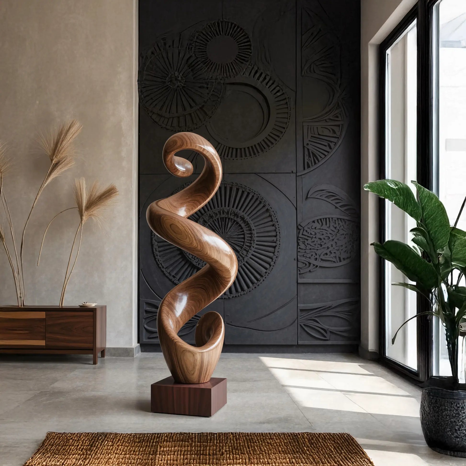 Rustic Large Twisted Spiral Floor Art For Office Decor Lynnsnail