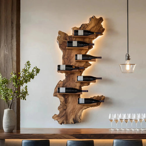 Modern Live Edge Wine Holder For Living Room Furniture Decor Lynnsnail