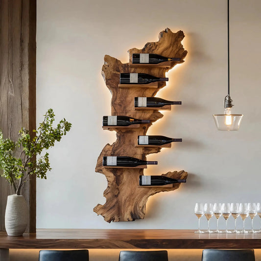 Modern Live Edge Wine Holder For Living Room Furniture Decor Lynnsnail