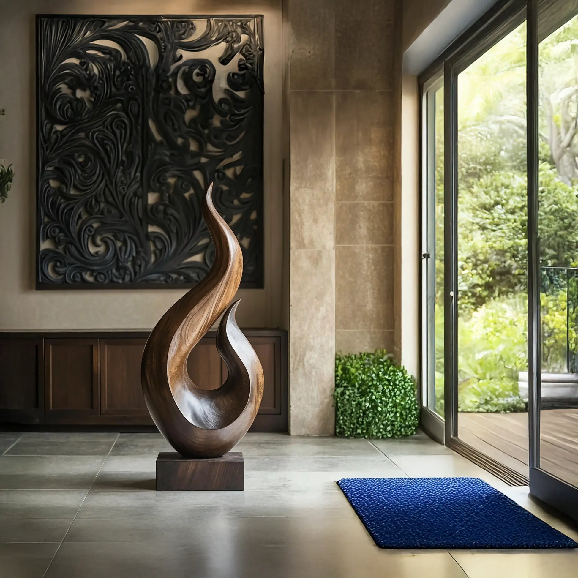 Handcrafted Abstract Wood Statue For Home Accent Lynnsnail