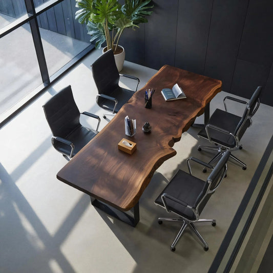 Rustic Live Edge Conference Table For Modern Office Lynnsnail