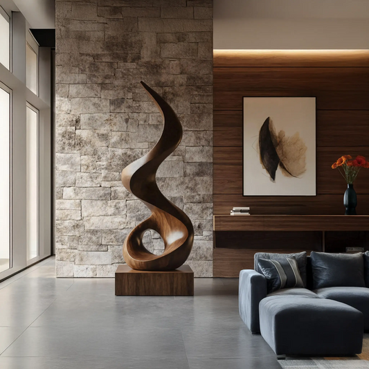 Mid Century Abstract Wooden Sculpture For Outdoor Garden Lynnsnail