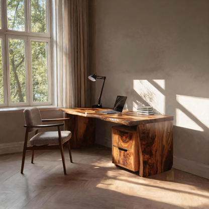 Mid Century Desk Corner Work Desk For Study Area Lynnsnail