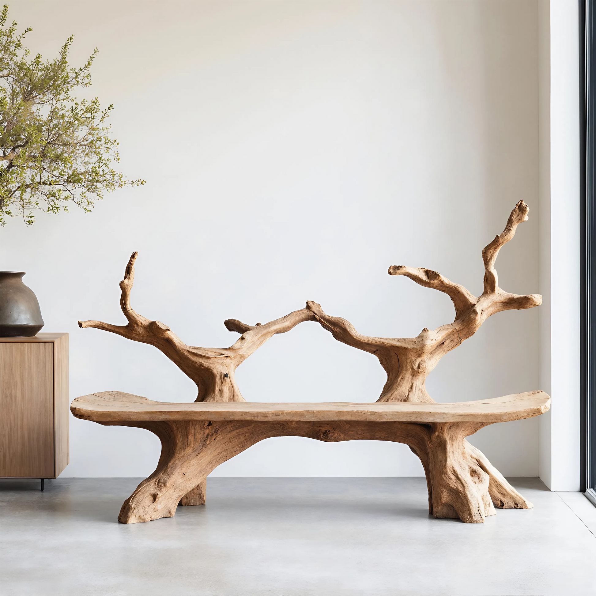 Mid Century Live Edge Bench For Elegant Patio Lynnsnail
