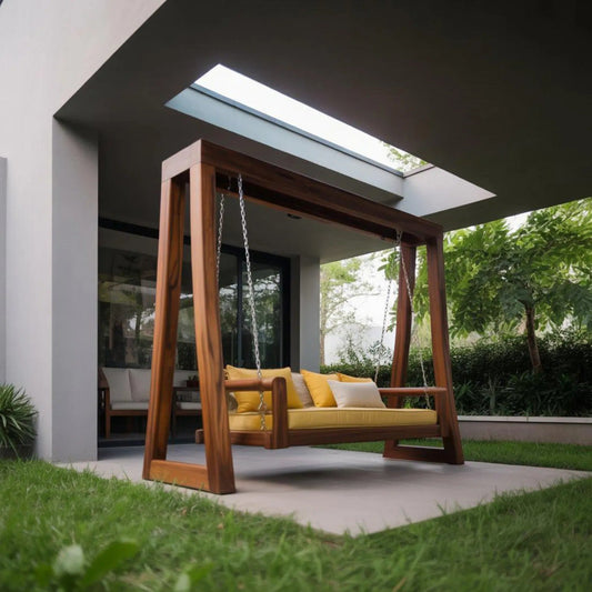 Contemporary Outdoor Swing Bench For Garden Patio Relaxation Lynnsnail