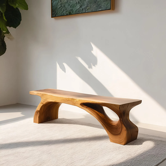 Organic Live Edge Bench For Modern Entryway Or Living Room Lynnsnail