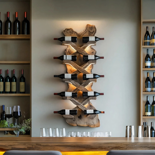 Handcrafted Solid Wood Wine Rack For Bar Decor And Storage Lynnsnail