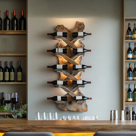 Handcrafted Solid Wood Wine Rack For Bar Decor And Storage Lynnsnail