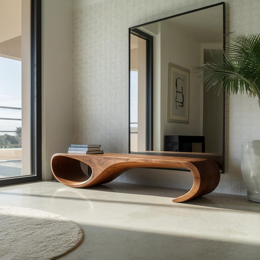 Modern Sculptural Bench For Entryway And Living Room Decor Lynnsnail