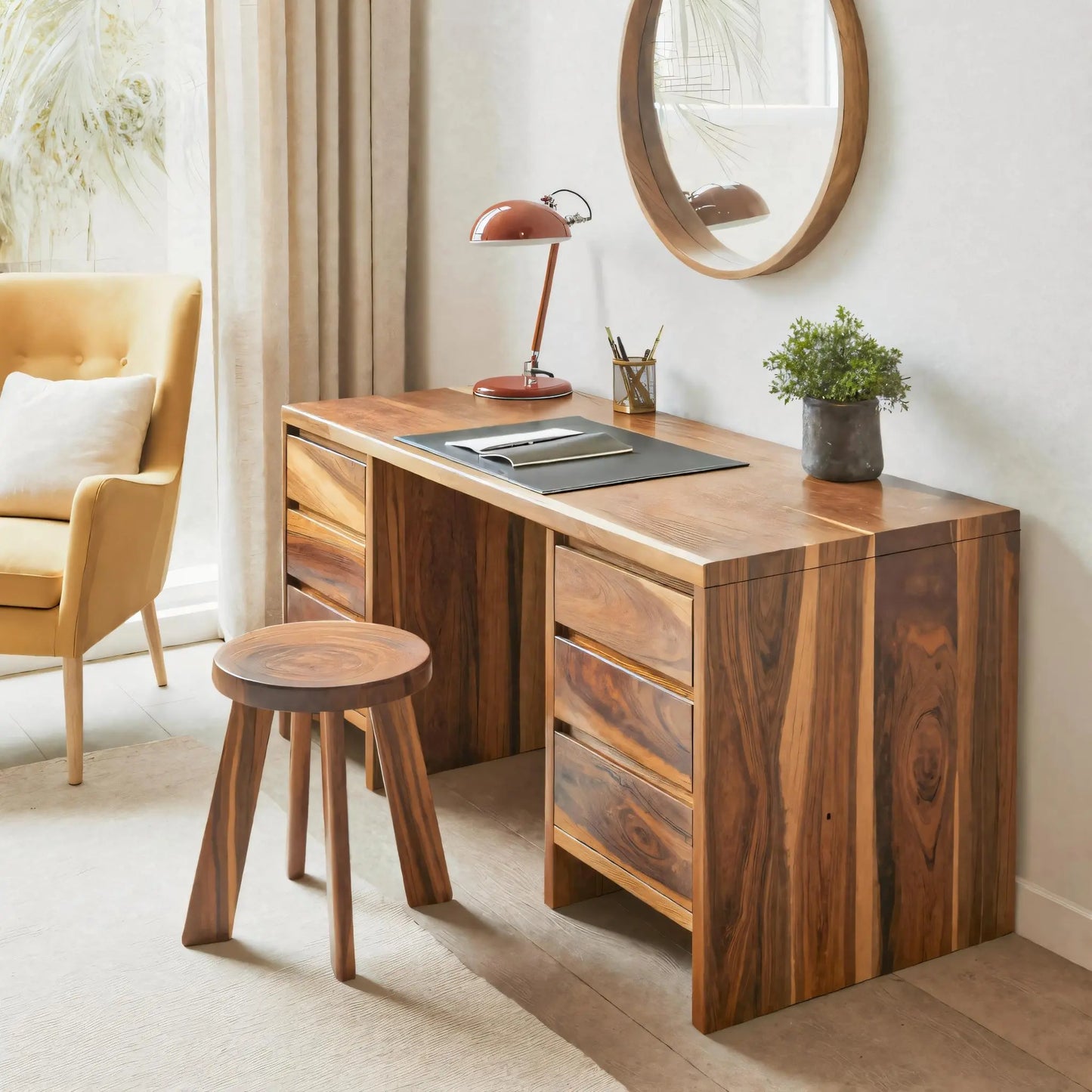 Modern Desk With Drawers Minimalist Office Table For Home Study And Workspace Lynnsnail