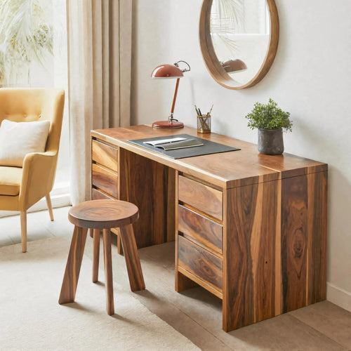 Modern Desk With Drawers Minimalist Office Table For Home Study And Workspace Lynnsnail