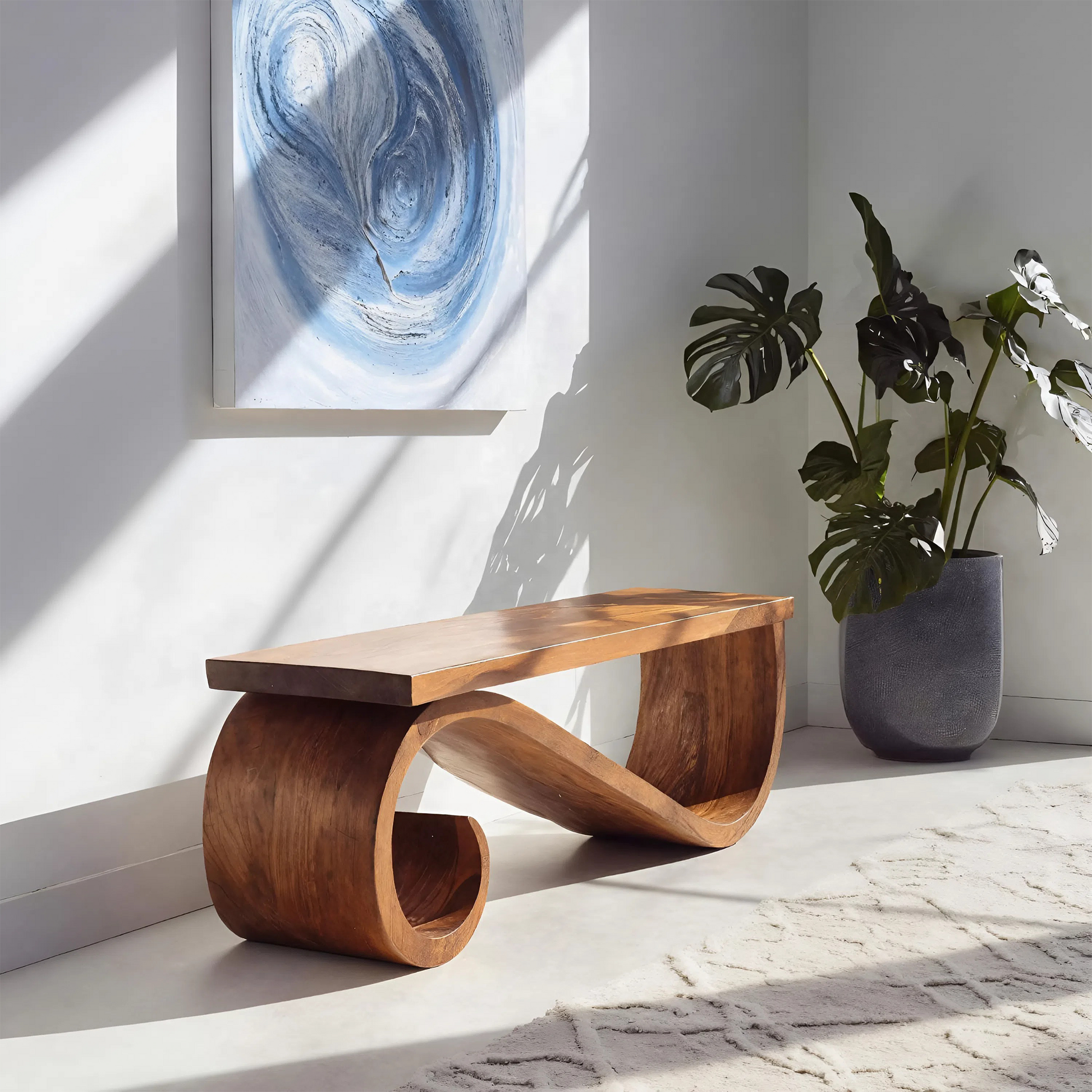 Organic Sculptural Bench For Entryway Or Living Room Lynnsnail