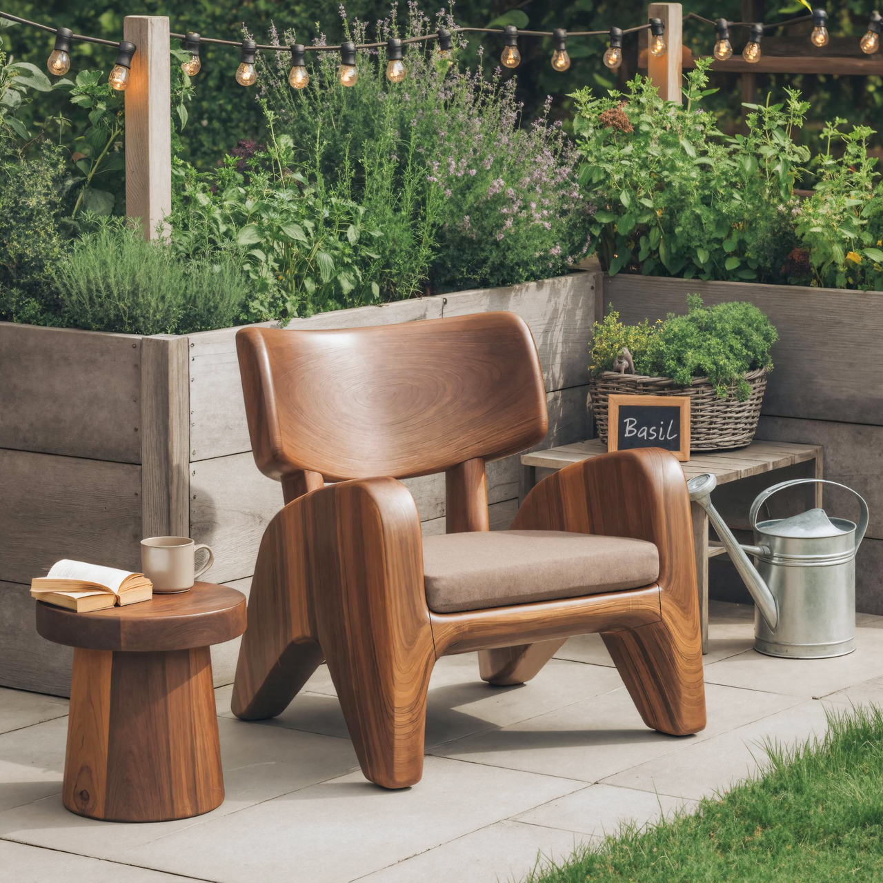 Contemporary Wooden Lounge Chair For Garden Or Reading Nook Lynnsnail