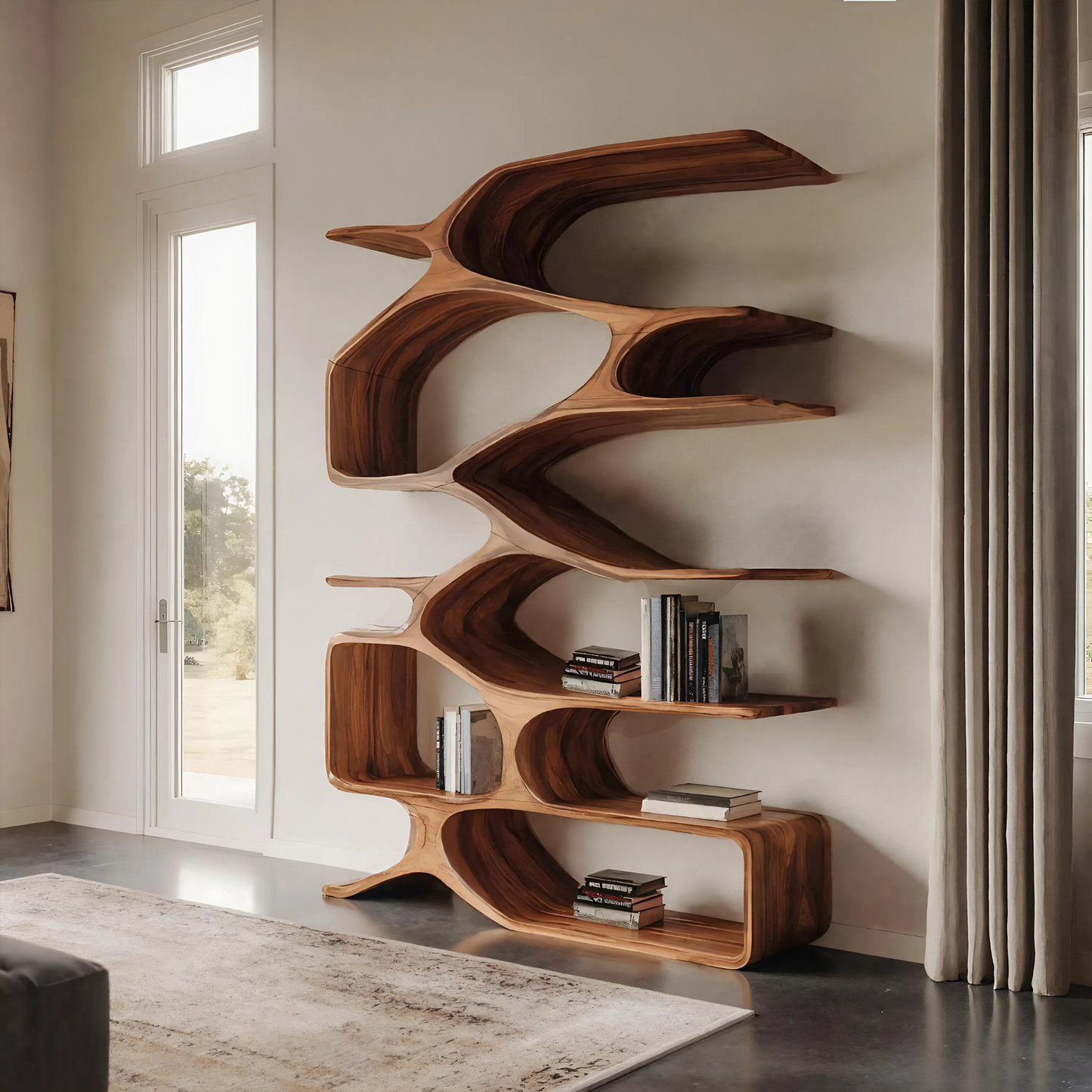 Organic Sculptural Bookshelf For Living Decor Lynnsnail