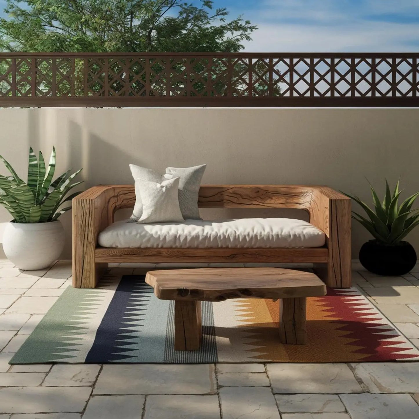 Rustic Outdoor Sofa Set And Coffee Table For Garden Lynnsnail