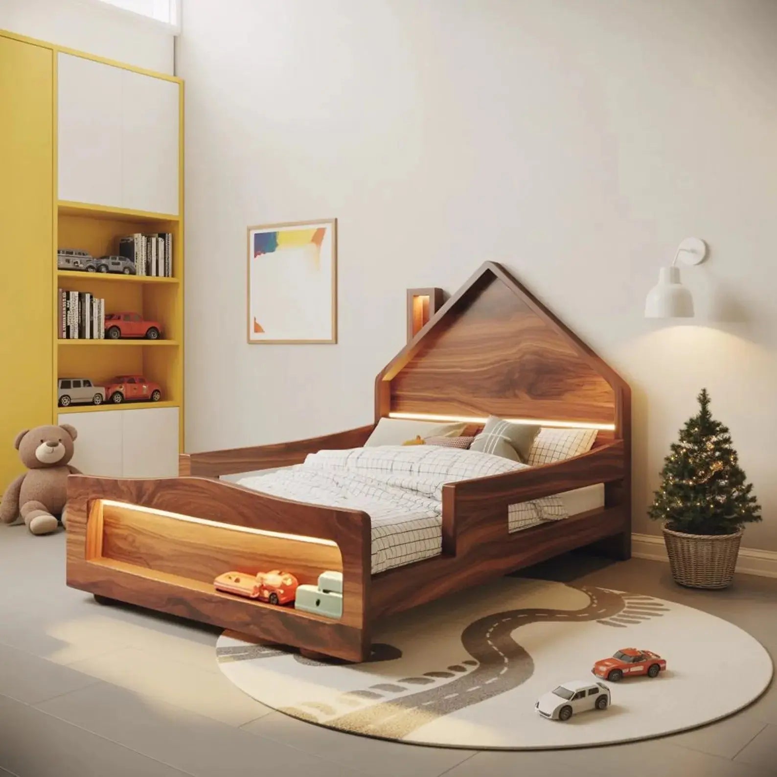 Modern House Shape Kids Bed For Toddler Bedroom Lynnsnail