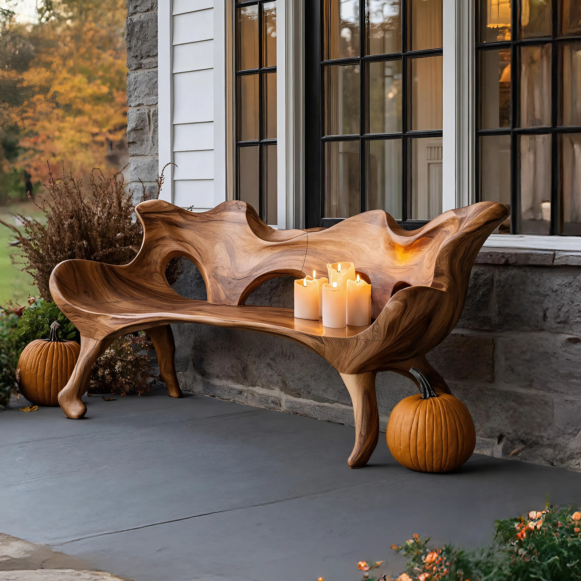 Farmhouse Wooden Bench For Living Room Rustic Furniture Decor Lynnsnail