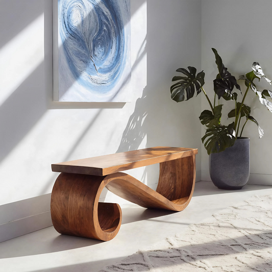 Organic Sculptural Bench For Entryway Or Living Room