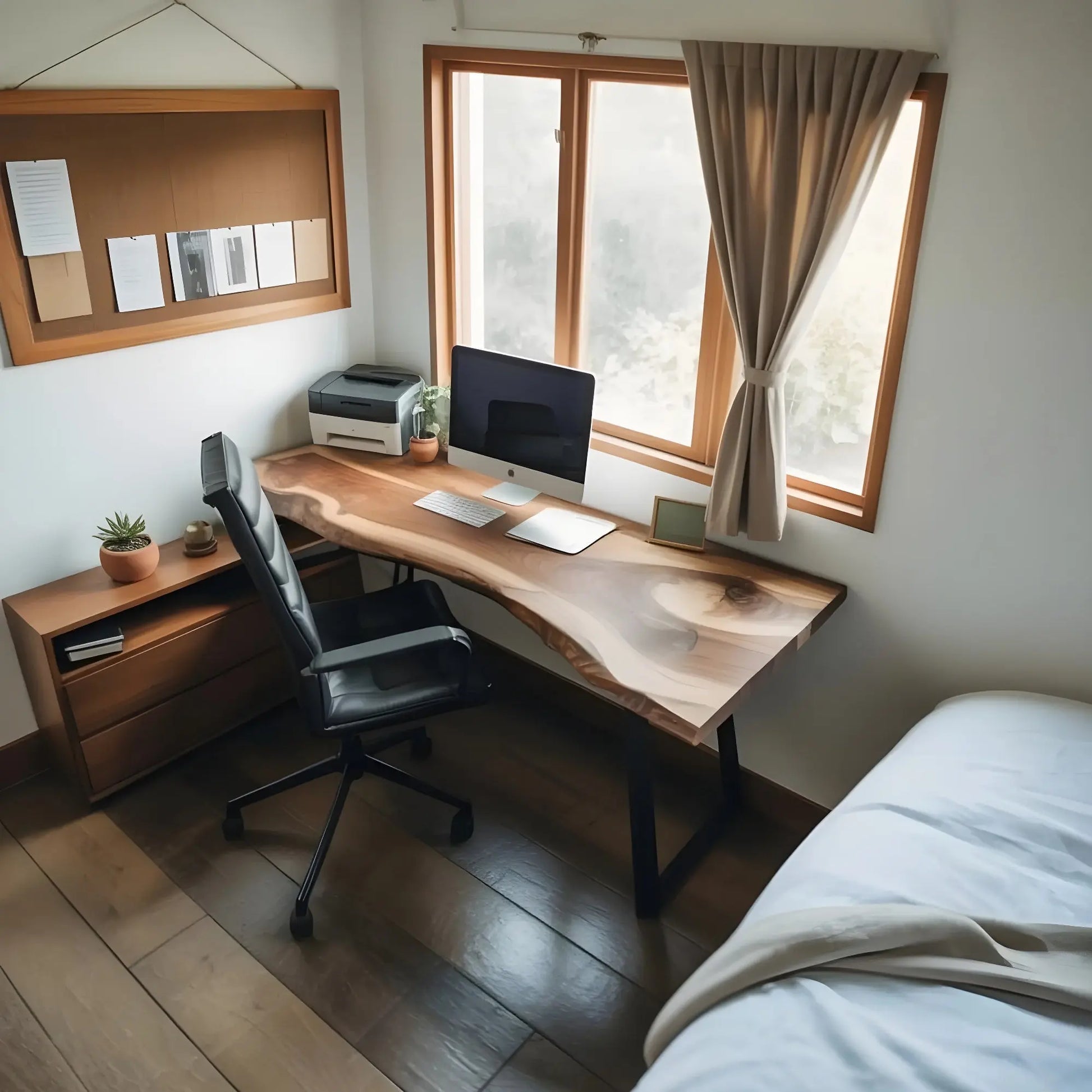 Modern Live Edge Desk For Minimalist Home Office Placement Lynnsnail