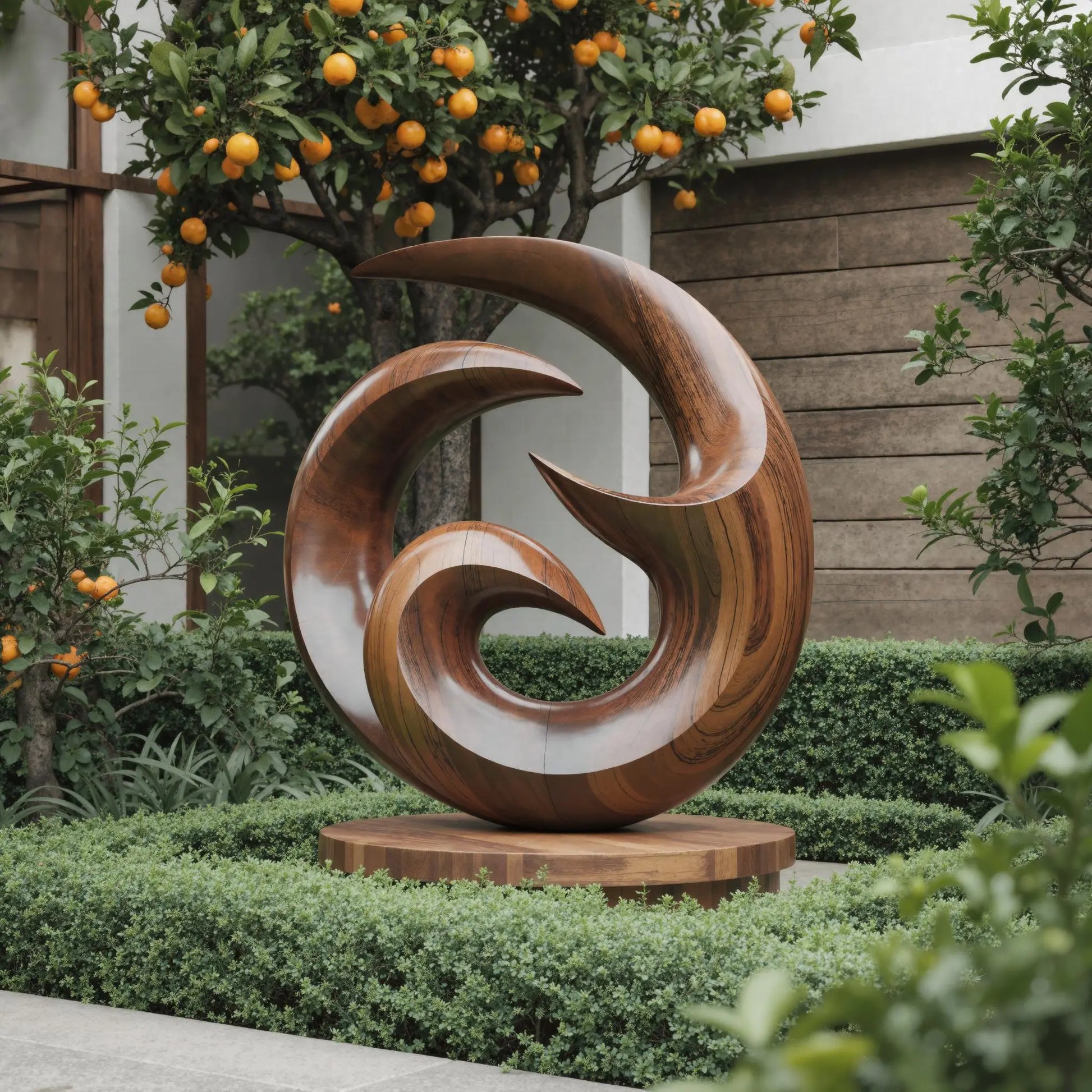 Farmhouse Abstract Wooden Sculpture For Living Room Lynnsnail